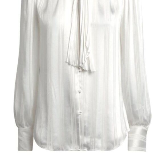 Equipment EUSSEBIE REMOVABLE TIE NECK TOP Nature White - Picture 6 of 9